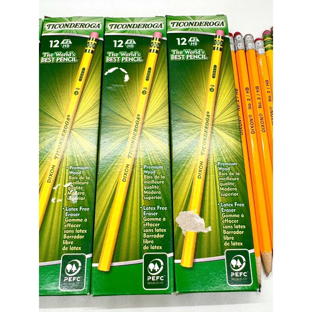 Dixon Ticonderoga No 2 Pencils Bulk Lot‎ 48ct Boxes Plus Mixed Loose Pencils HB